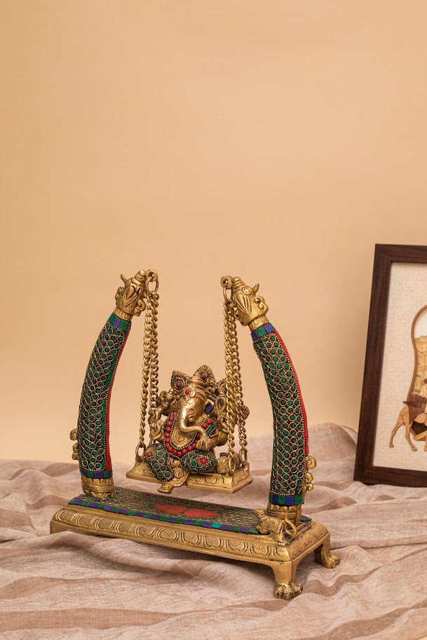 Ganesha on Swing Sculpture
