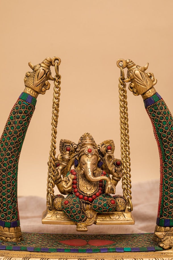 Ganesha on Swing Sculpture