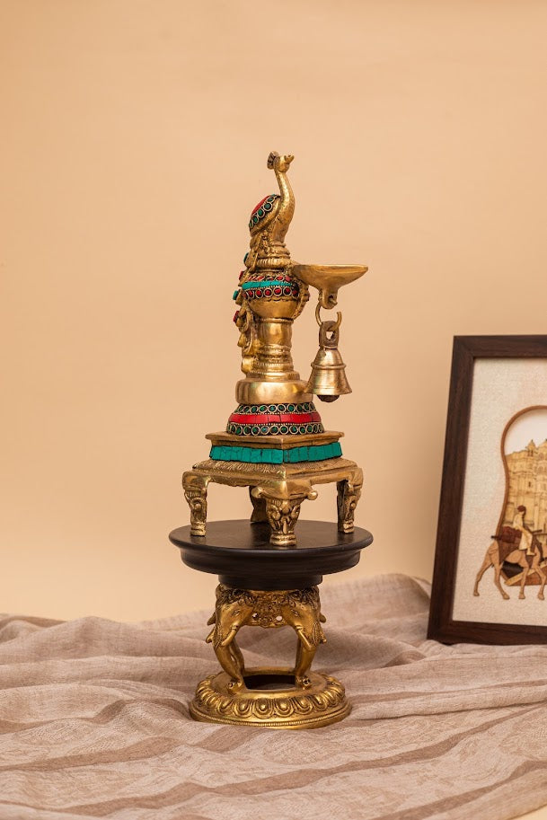 Brass Golden Peacock Diya