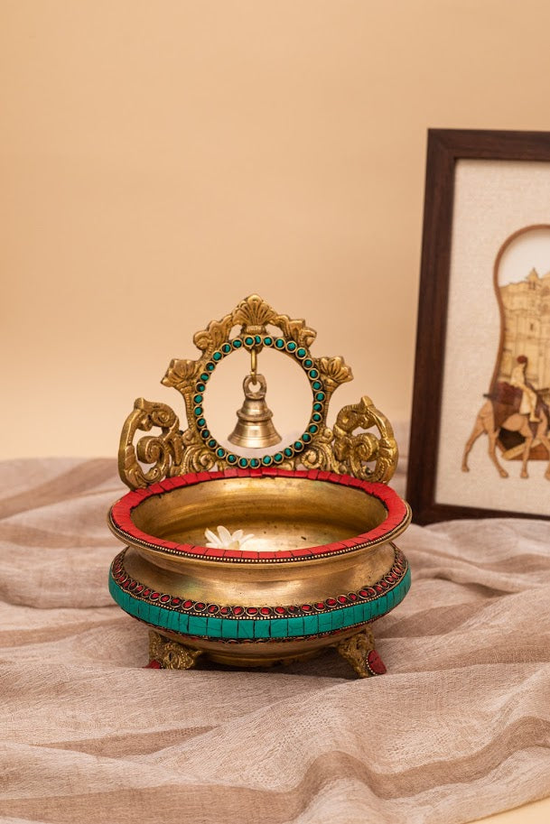 Brass Urli with Bell