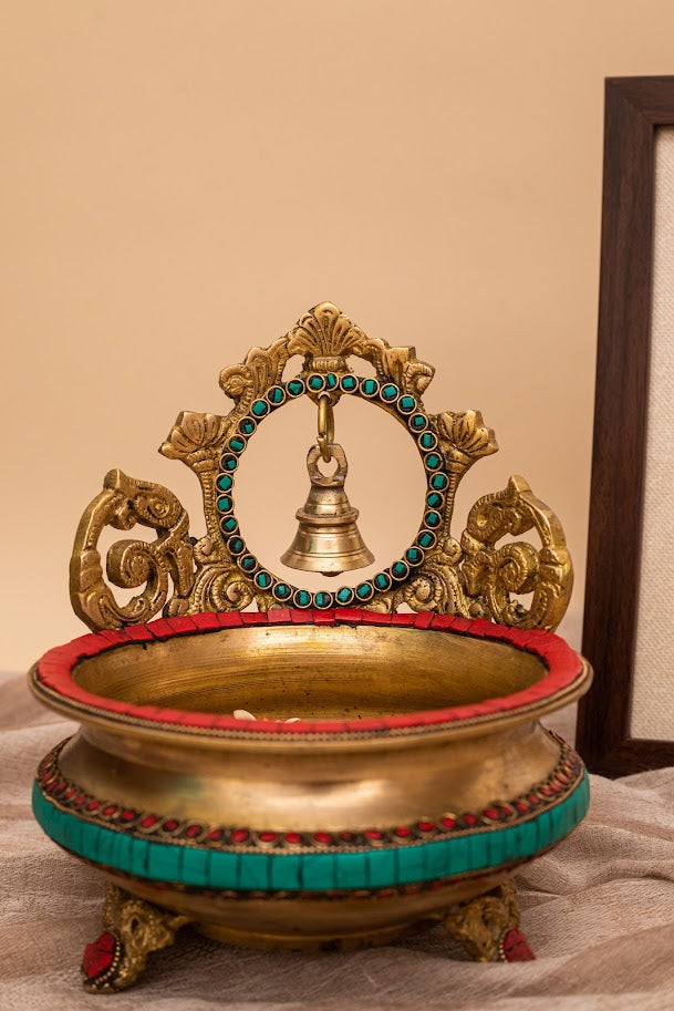 Brass Urli with Bell