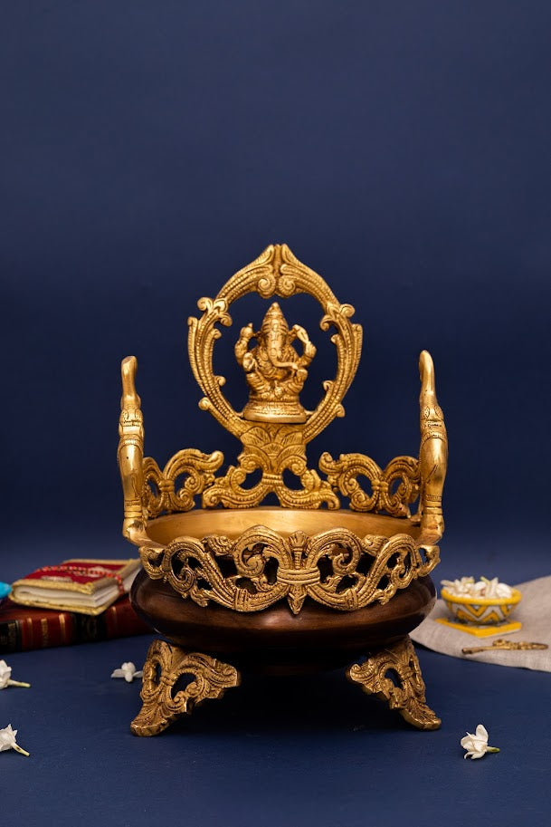 Brass Ganesha Urli Bowl