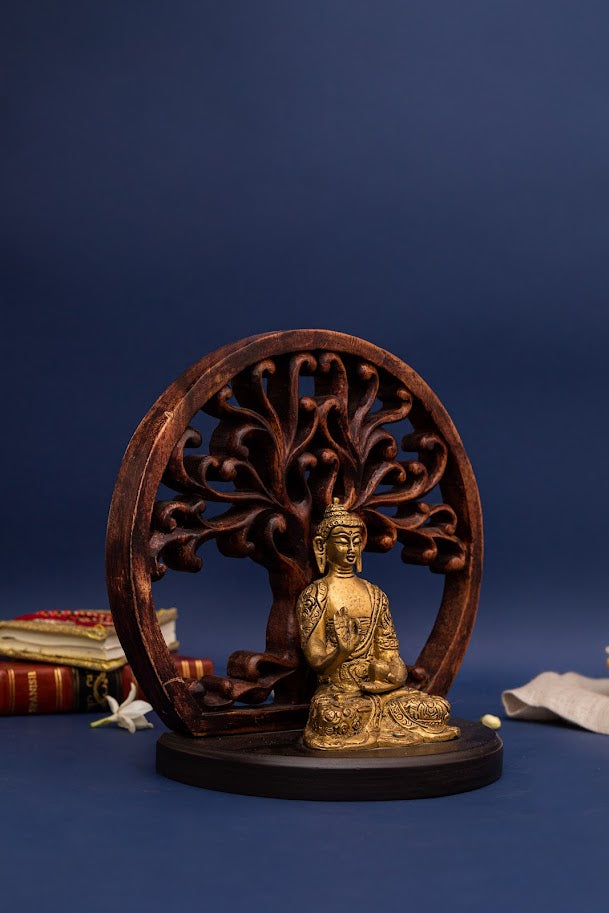 Buddha Statue with Bodhi Tree