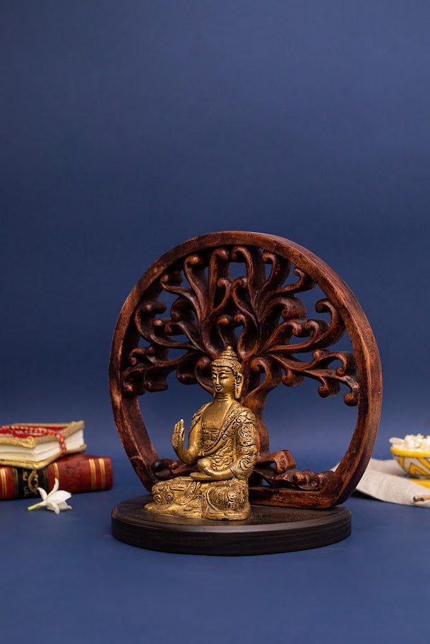 Buddha Statue with Bodhi Tree