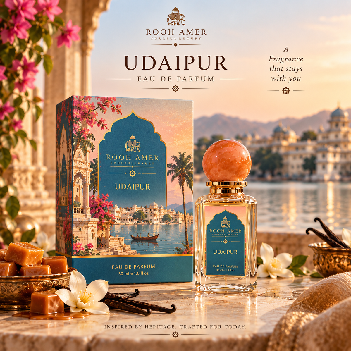 Udaipur Eau de Parfum –Vanilla & Caramel - 30 ml | Rooh Amer