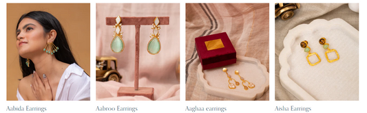 Embrace Tradition with Rooh Amer's Exquisite Indian Earrings Collection Online