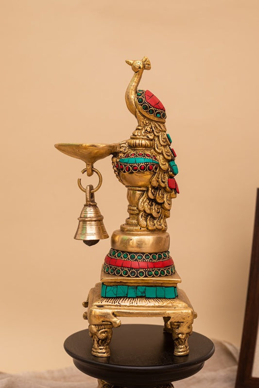 Brass Golden Peacock Diya