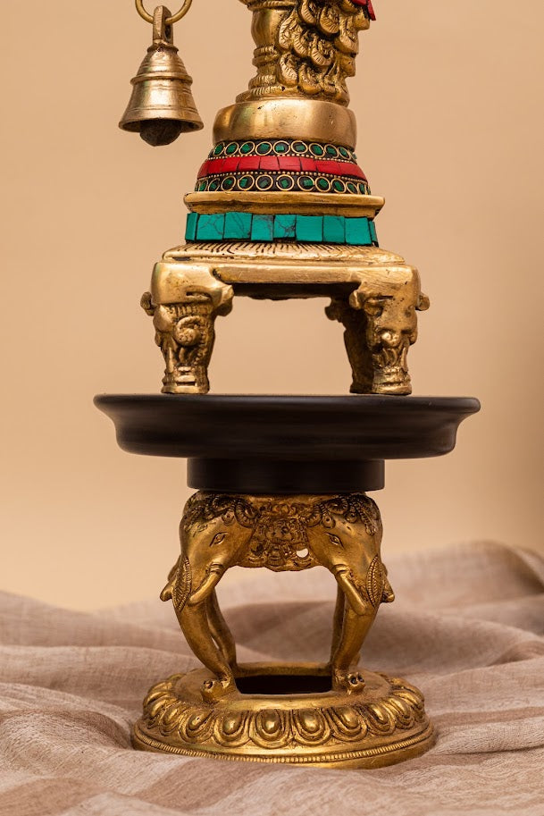 Brass Golden Peacock Diya