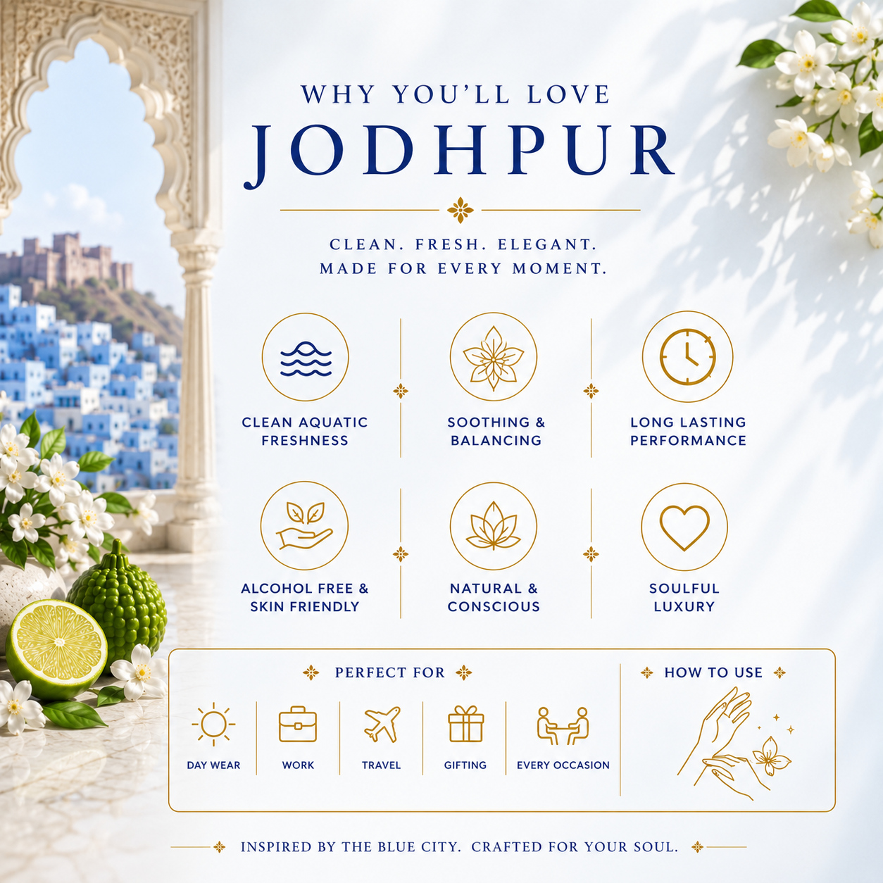 Jodhpur (Adonis) - Fine Indian Perfume - Aquatic - 15 ml -Rooh Amer