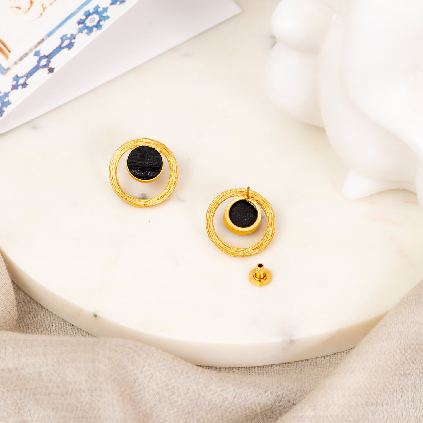 Mahira Black Onyx Stud Earrings