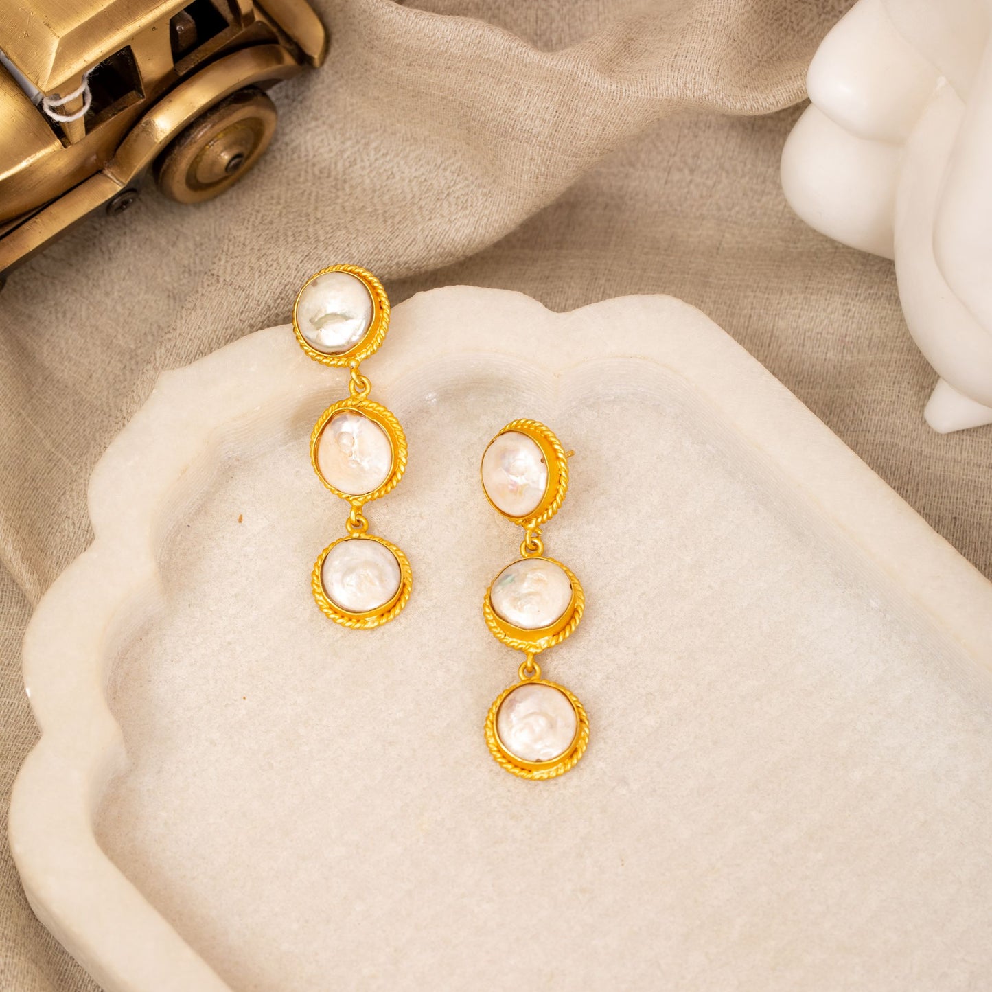 Aqsa Pearls Gold Plated Earrings