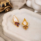 Asiya Pearls Brass Floral Stud Earring