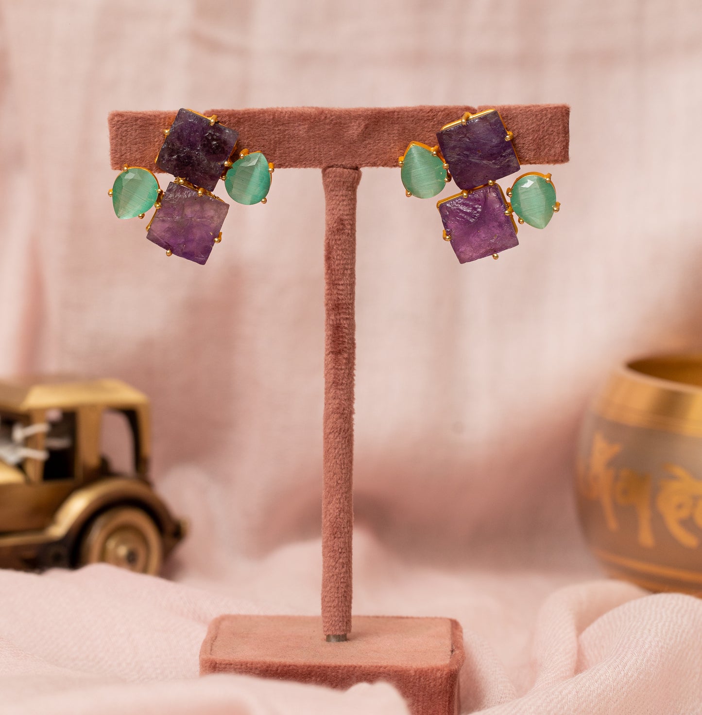 Fariya Multicolor Handcrafted Brass Earrings