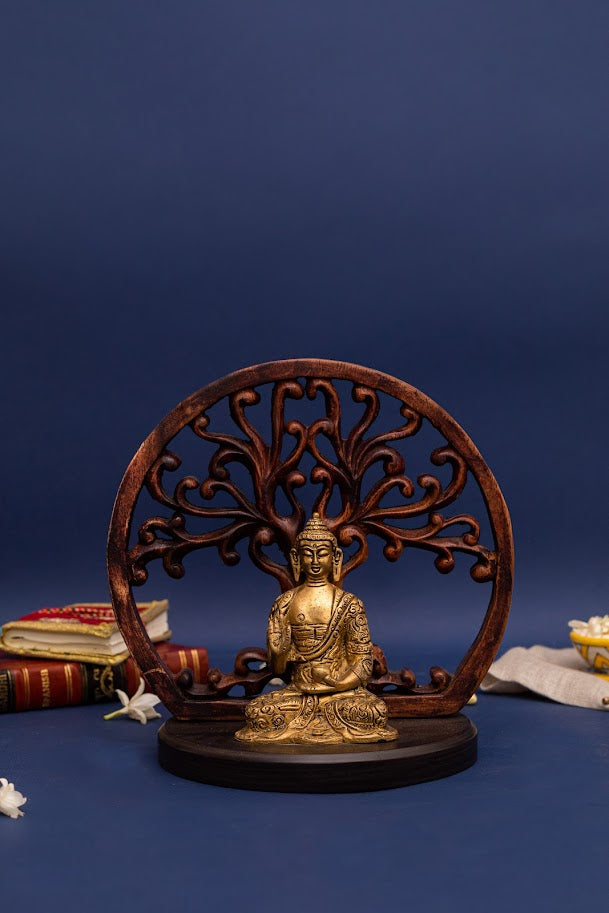 Buddha Statue with Bodhi Tree