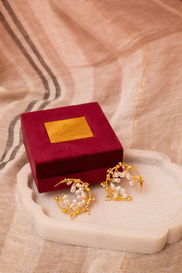 Sana Pearl Hoop Earrings