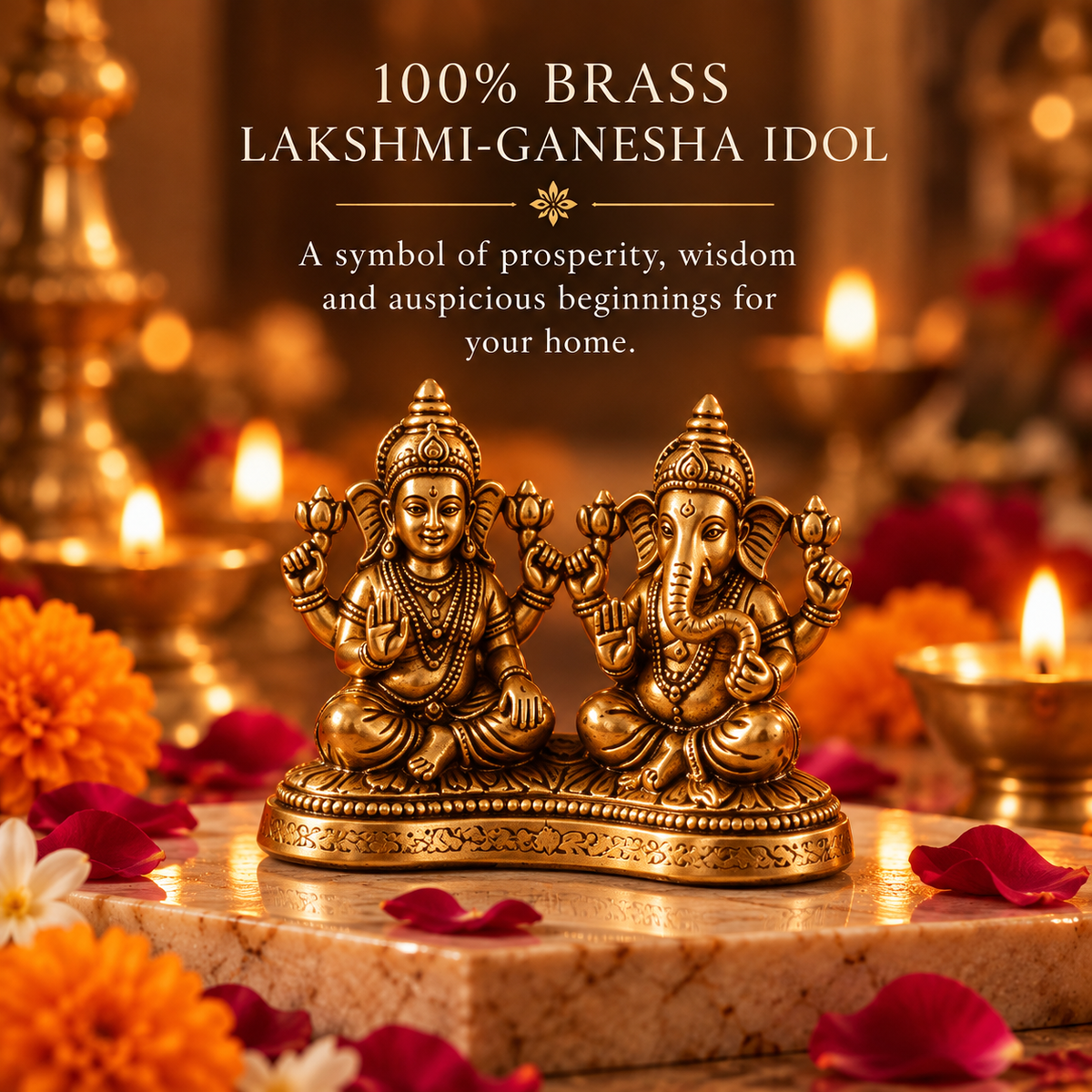 Shubh Luxury Diwali Gift Hamper with Fine Indian Perfume & 100% Brass Diya | Rooh Amer