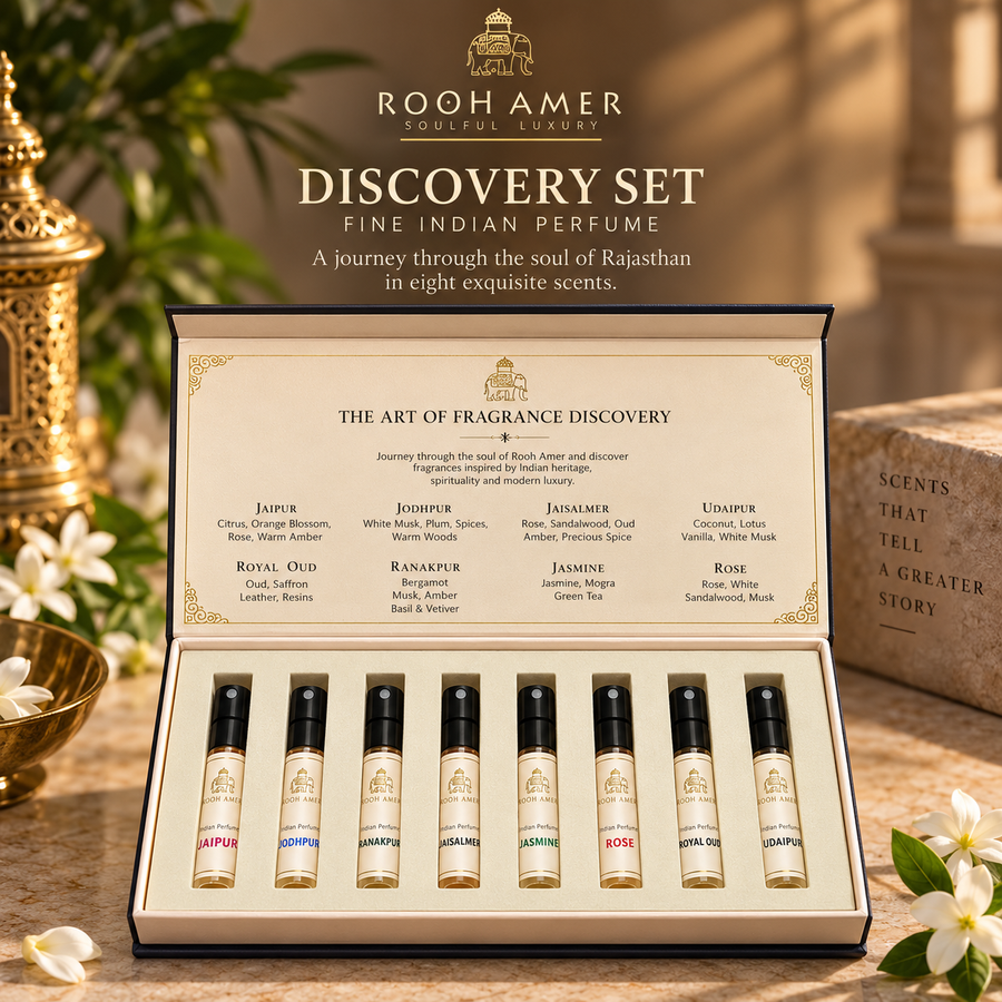 Rooh Amer Discovery Set – 8-Piece Fine Indian Perfume Collection | Alcohol-Free