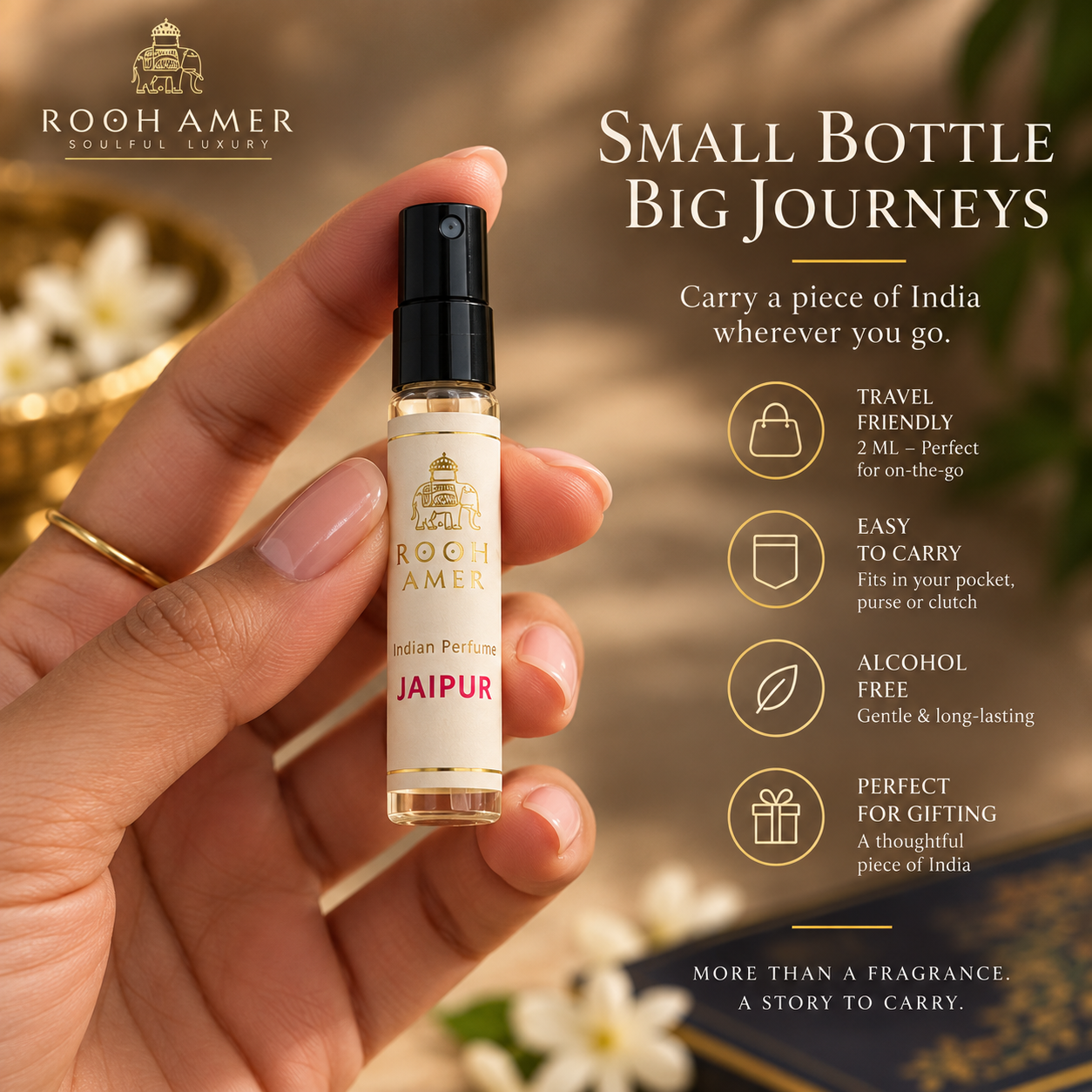 Rooh Amer Discovery Set – 8-Piece Fine Indian Perfume Collection | Alcohol-Free