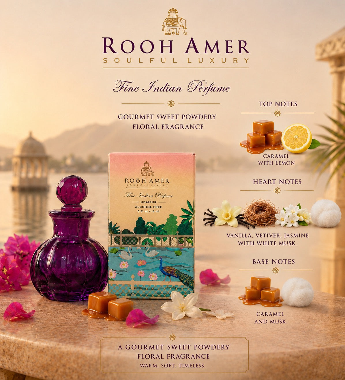 Udaipur (Winsome) - Fine Indian Perfume - 15 ml -Rooh Amer