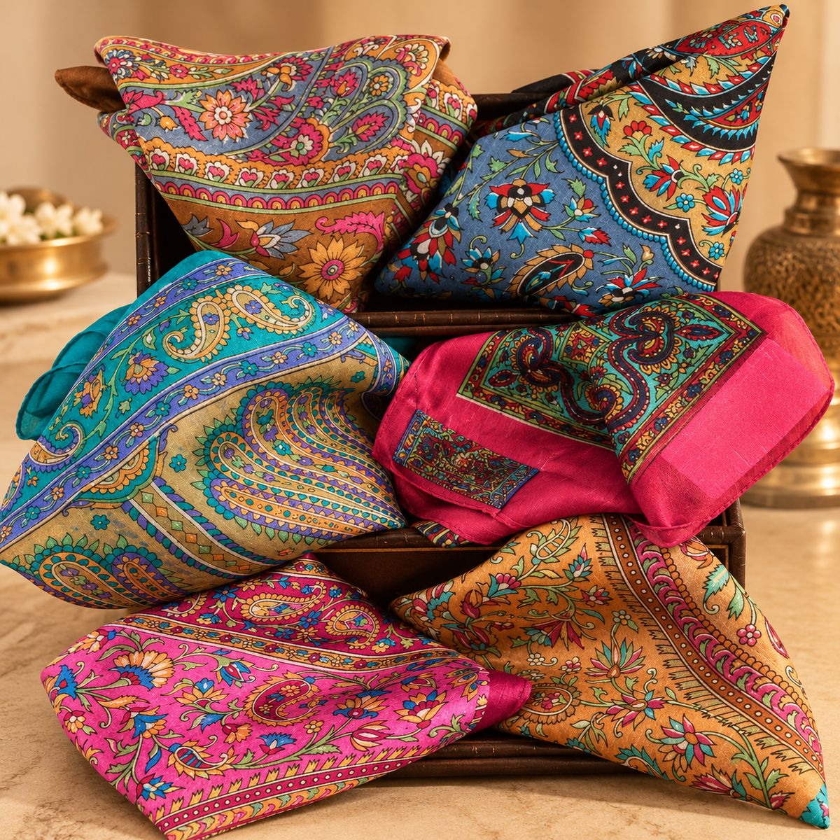 Heritage Silk Scarf – 100% Pure Silk | Rooh Amer