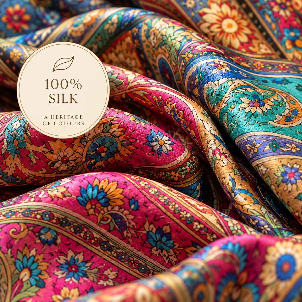 Heritage Silk Scarf – 100% Pure Silk | Rooh Amer