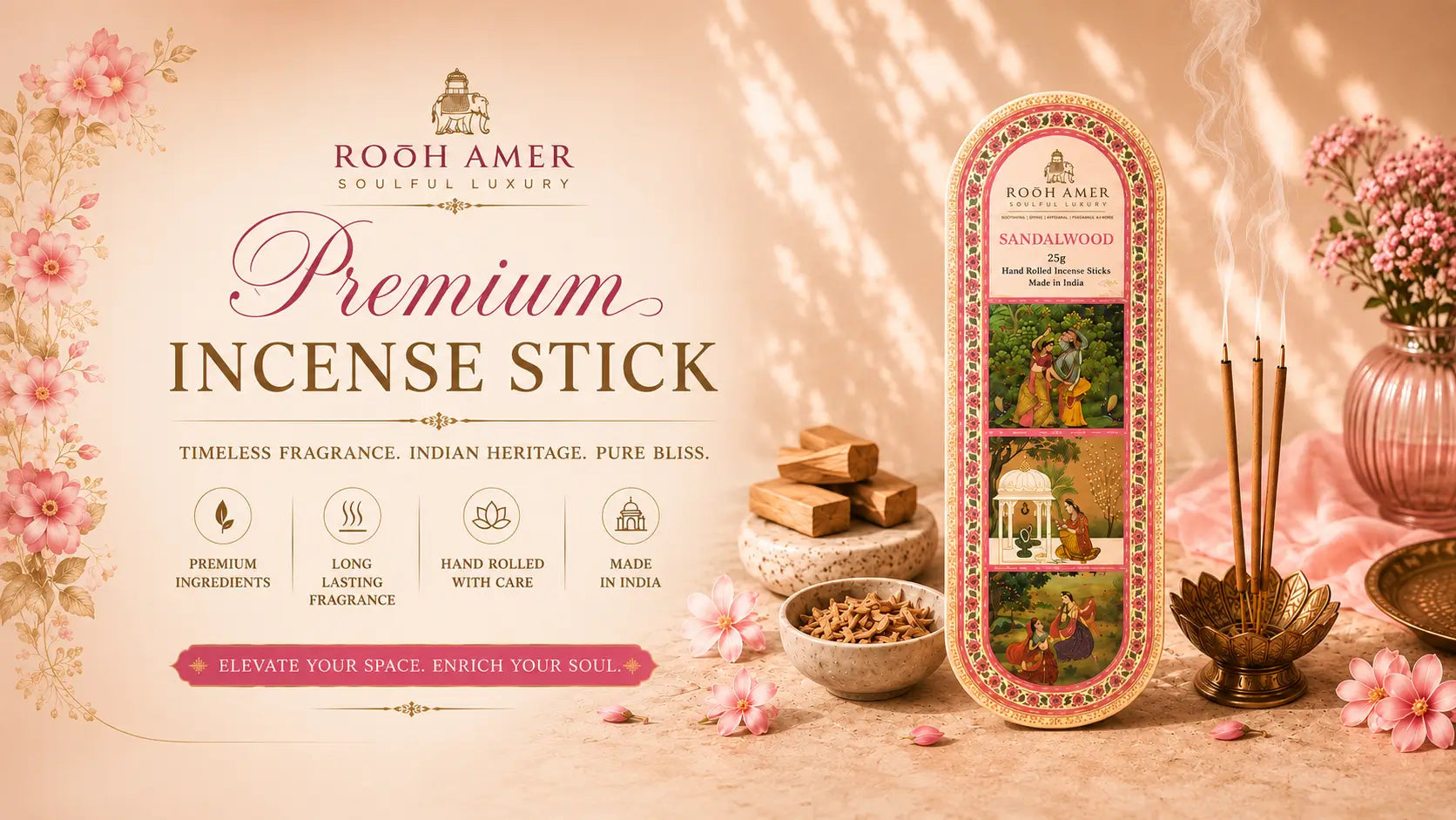 Premium Incense Sticks India – Traditional Indian Fragrances | Rooh Amer