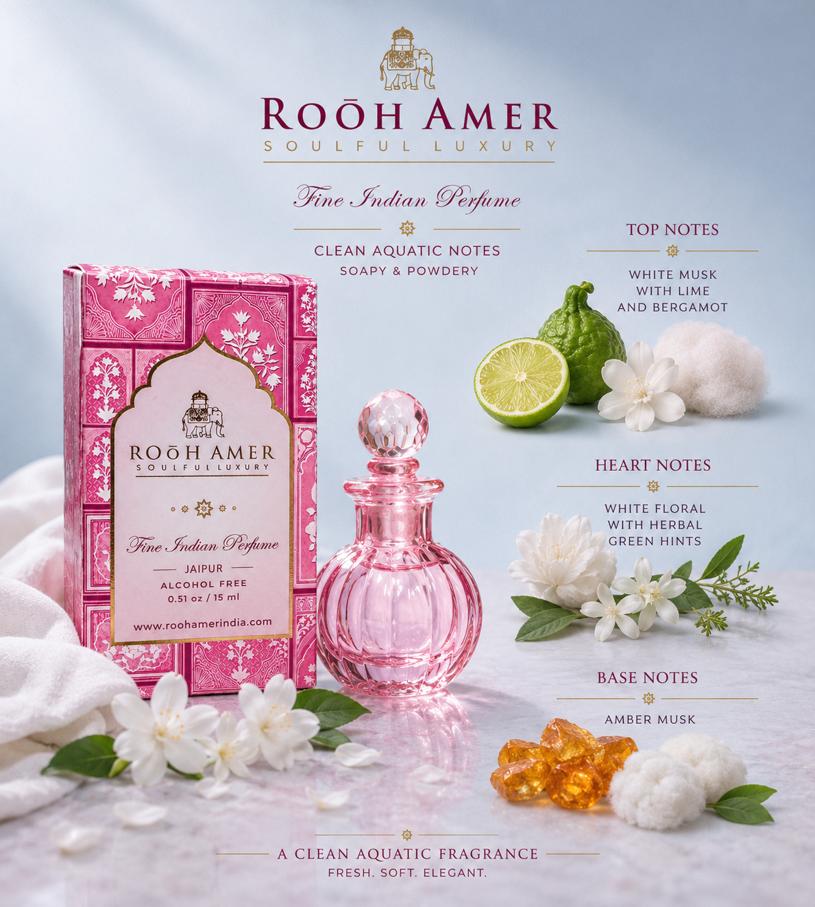 Jaipur - Fine Indian Perfume - 15 ml -Rooh Amer