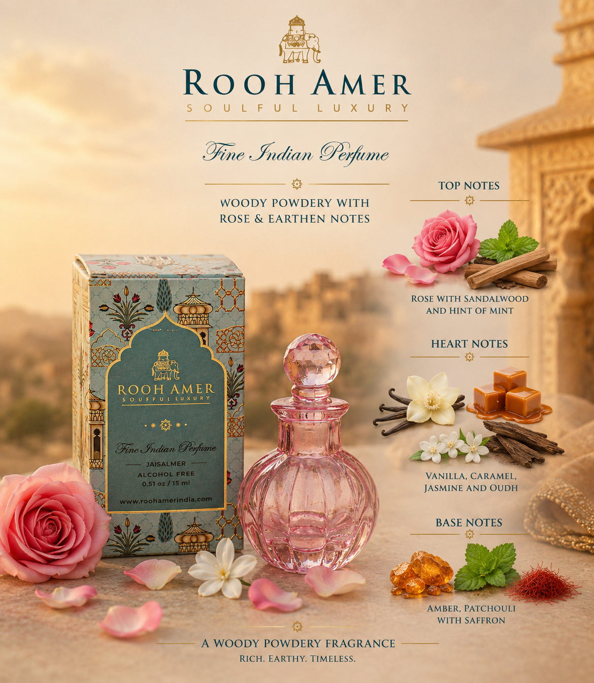 Jaisalmer (Zephyr) - Fine Indian Perfume - 15 ml -Rooh Amer