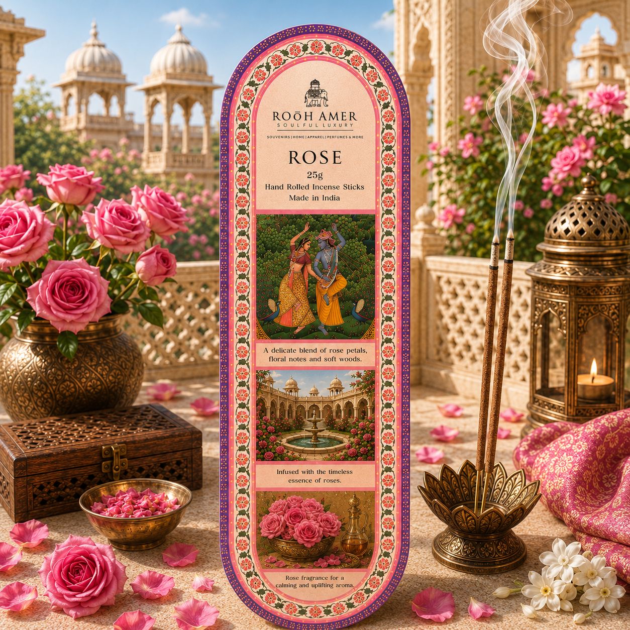 Rose Incense Sticks  -25g | Rooh Amer