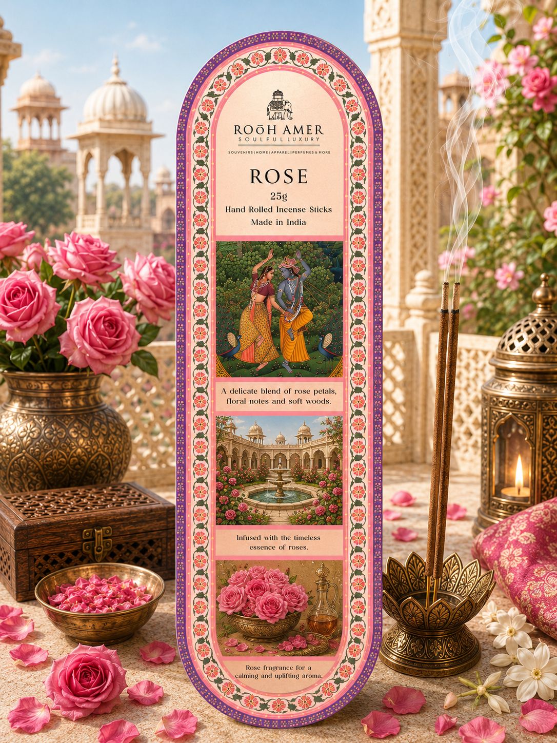 Rose Incense Sticks  -25g | Rooh Amer